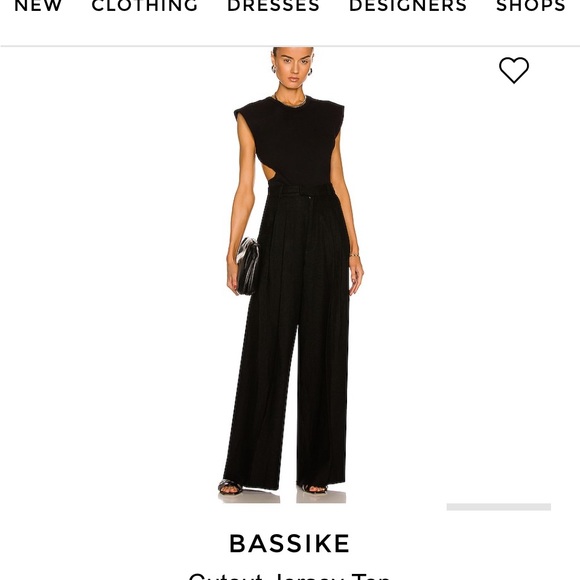 BASSIKE Cut out Jersey Top. Open Back top on small . Black in color . - Picture 2 of 7